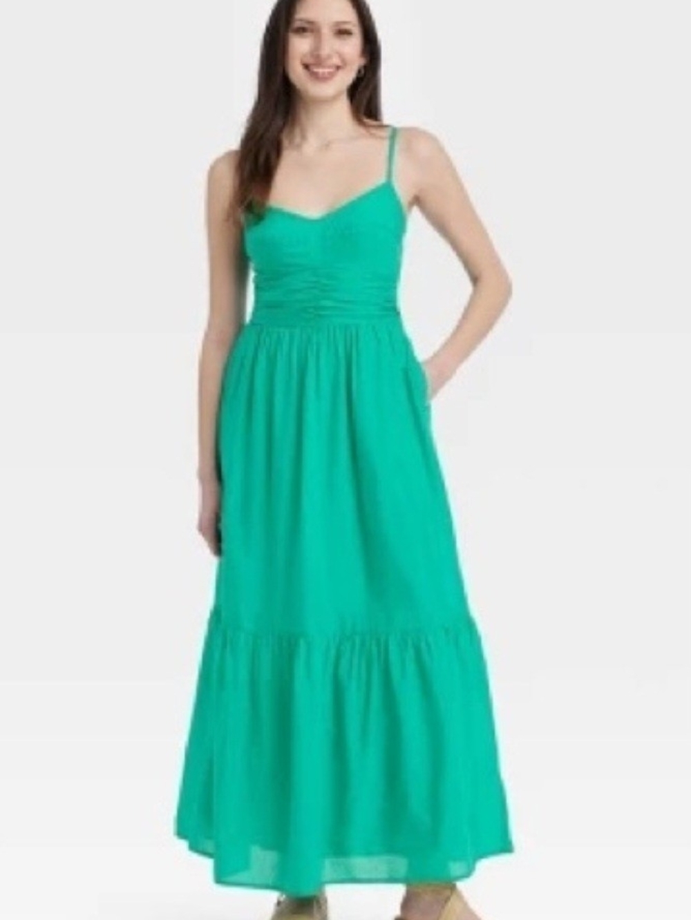 Universal Thread - Teal Ruched Bodice Maxi Dress